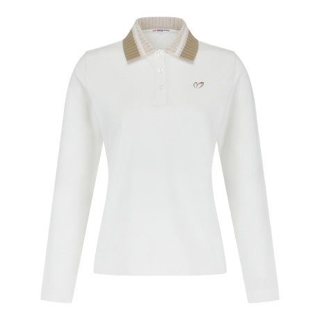 여성 컬러 믹스 기모 칼라 티셔츠