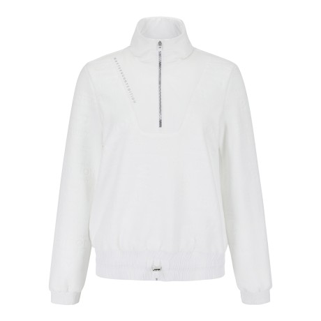 여성 패턴 스트링 하프 집업 패딩 티셔츠