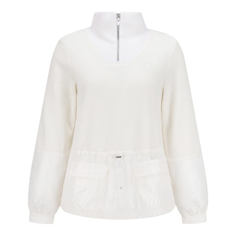 여성 패딩 블록 하프집업 부클 긴팔 티셔츠