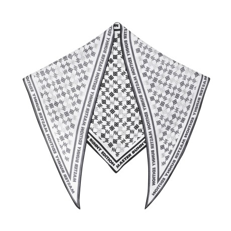 여성 로고 패턴 삼각 실크 스카프