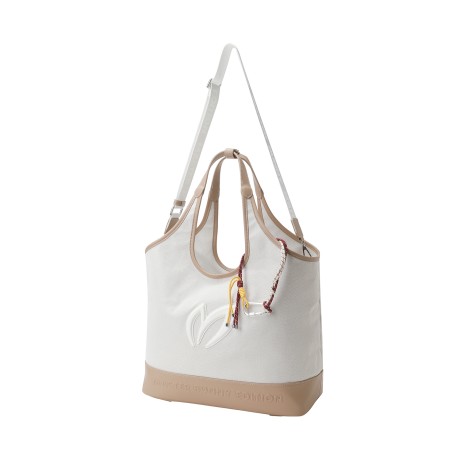 여성 배색 라인 로고 빅 쇼퍼 보스턴백