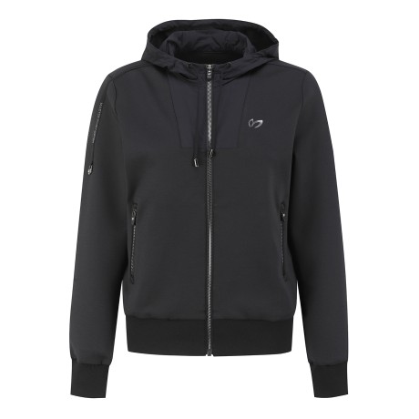 여성 백 스트링 플랩 심볼 집업 점퍼