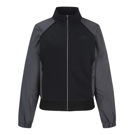 여성 백 플랩 배색 집업 점퍼