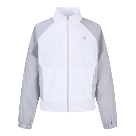 여성 백 플랩 배색 집업 점퍼