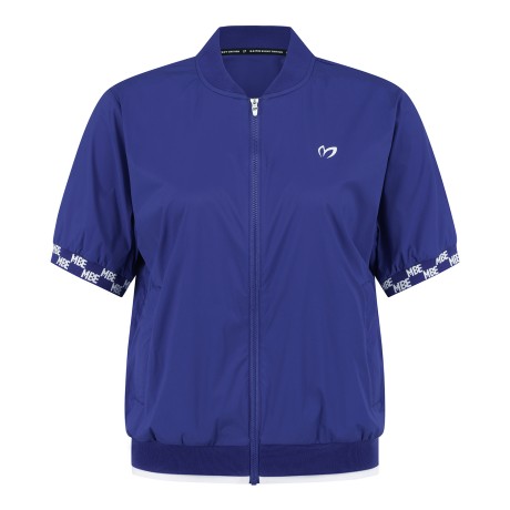 여성 로고 커프스 집업 반팔 점퍼