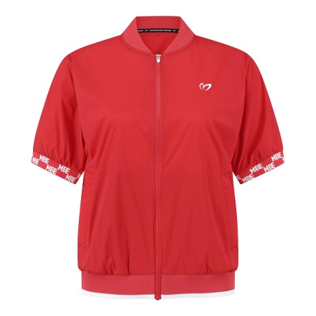 여성 로고 커프스 집업 반팔 점퍼