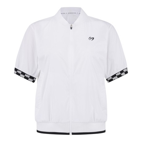 여성 로고 커프스 집업 반팔 점퍼