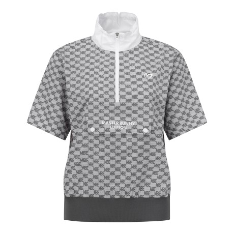 여성 로고 패턴 플랩 반팔 아노락