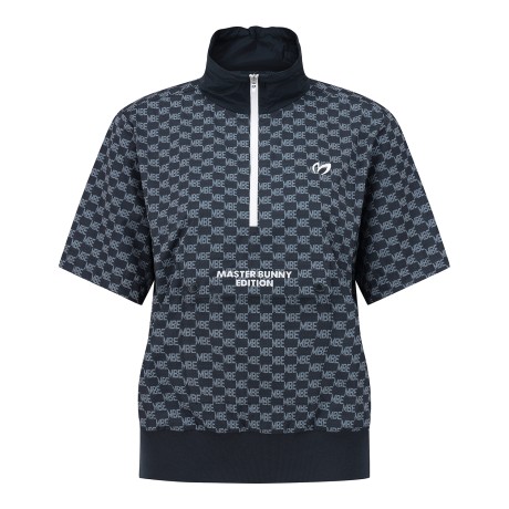 여성 로고 패턴 플랩 반팔 아노락