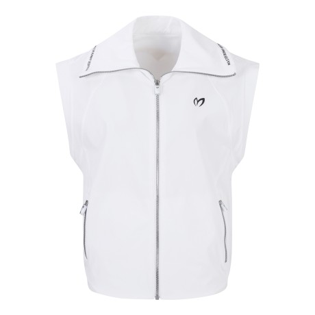 여성 로고 라인 투웨이 칼라 집업 베스트