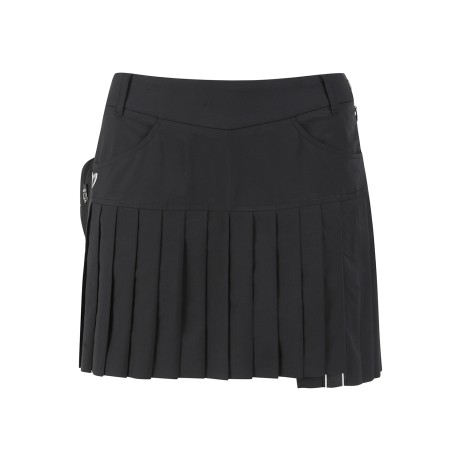 여성 테이핑 플리츠 큐롯 스커트 & 파우치