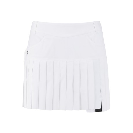 여성 테이핑 플리츠 큐롯 스커트 & 파우치