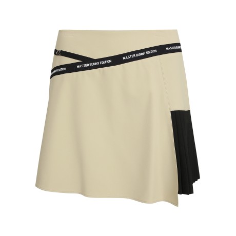 여성 로고 라인 언발 플리츠 큐롯 스커트