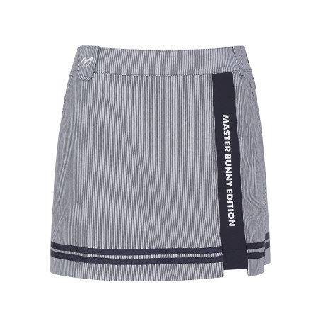 여성 스트라이프 백 플리츠 큐롯 스커트