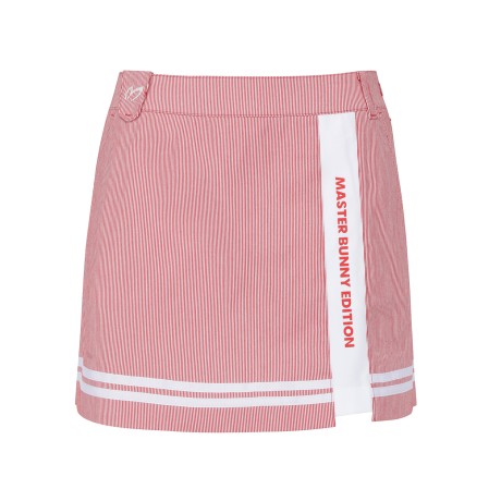 여성 스트라이프 백 플리츠 큐롯 스커트