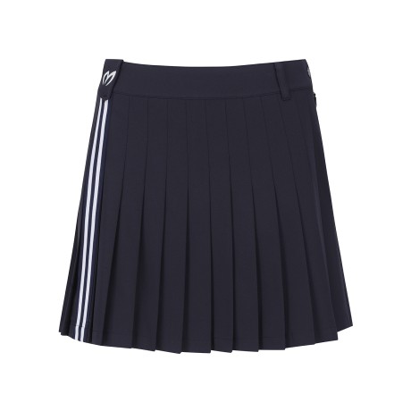 여성 배색 라인 플리츠 큐롯 스커트