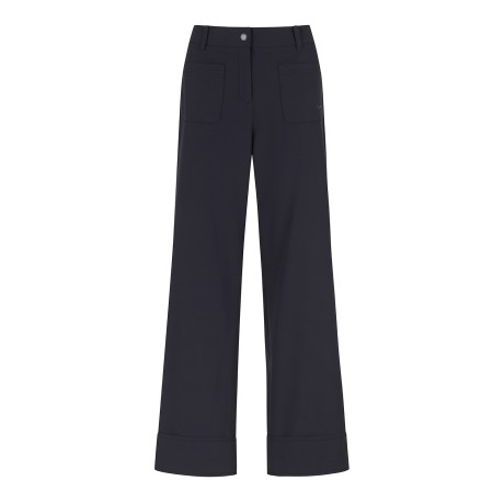 여성 백 밴딩 롤업 와이드 팬츠