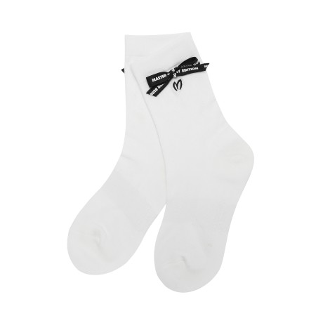 여성 논슬립 와플조직 리본 중목 양말