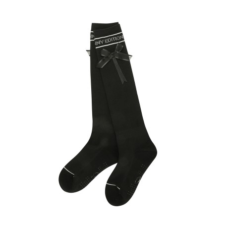 여성 논슬립 레이스 리본 레터링 니삭스