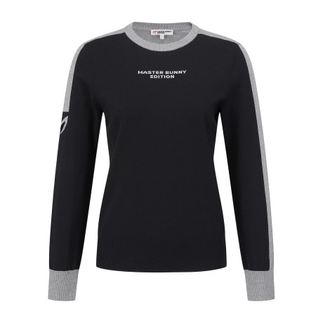 여성 로고 컬러 블록 긴팔 니트