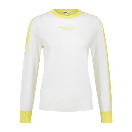 여성 로고 컬러 블록 긴팔 니트