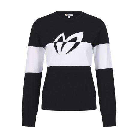 여성 컬러 블록 심볼 긴팔 니트