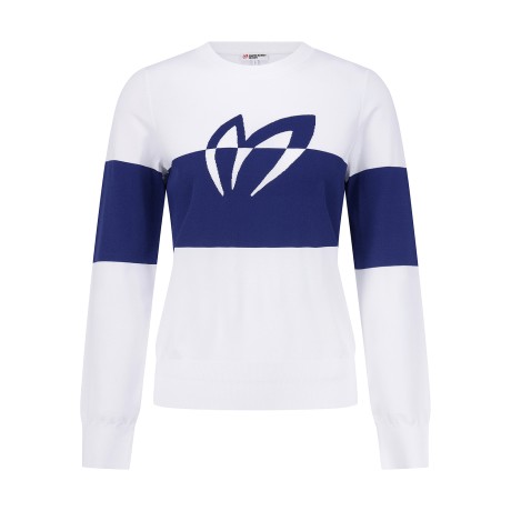 여성 컬러 블록 심볼 긴팔 니트