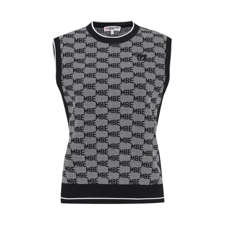 여성 로고 자카드 니트 베스트