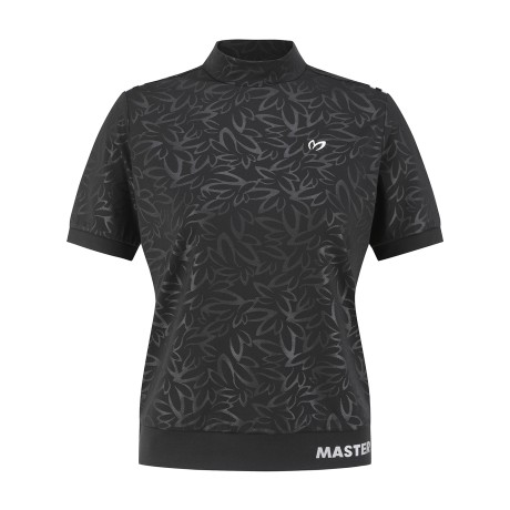 여성 심볼 패턴 모크넥 반팔 티셔츠