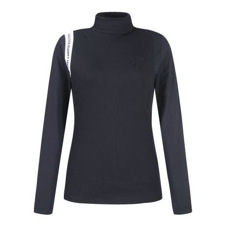 여성 엠보 심볼 배색 로고 긴팔 티셔츠