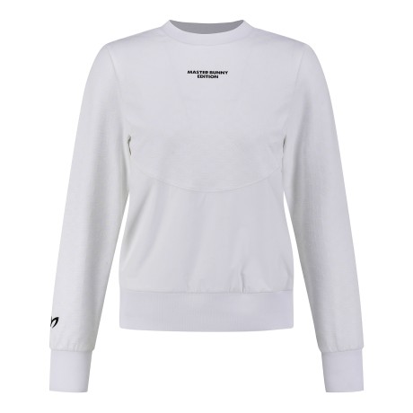 여성 우븐 블록 로고 패턴 긴팔 티셔츠