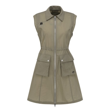 여성 메쉬 블록 슬리브리스 원피스