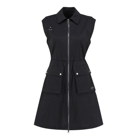 여성 메쉬 블록 슬리브리스 원피스