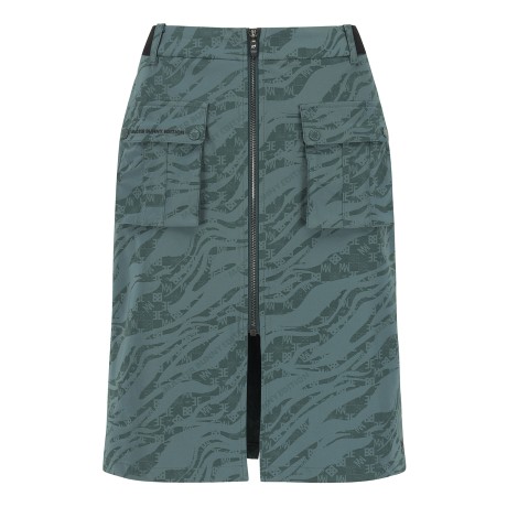 여성 포켓 로고 지브라 미디 큐롯 스커트