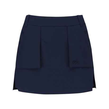 여성 버튼 포켓 슬릿 큐롯 스커트