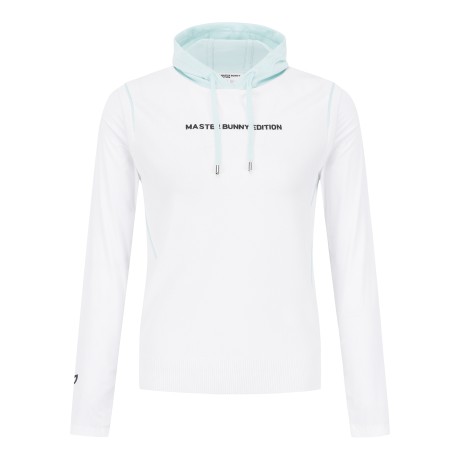 여성 로고 냉감 슬리브 미니 후드 니트