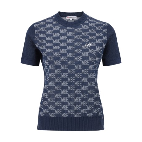 여성 인타샤 로고 반팔 니트