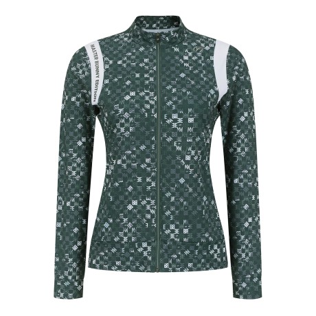 여성 배색 라인 로고 패턴 냉감 집업 티셔츠