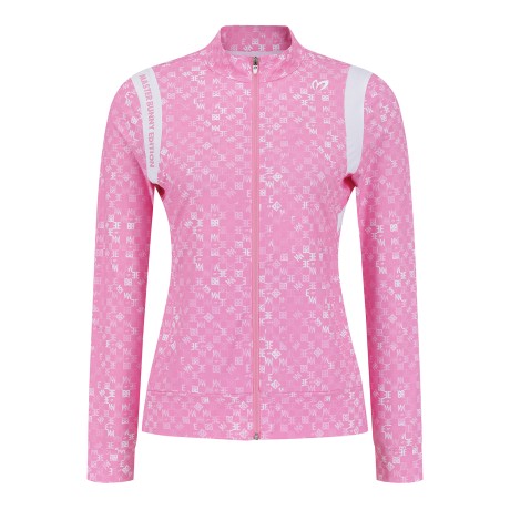 여성 배색 라인 로고 패턴 냉감 집업 티셔츠