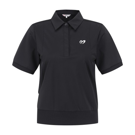 여성 루즈핏 메쉬안감 블루종 반팔 티셔츠