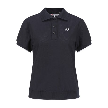 여성 컬러 라인 조직감 칼라 반팔 티셔츠