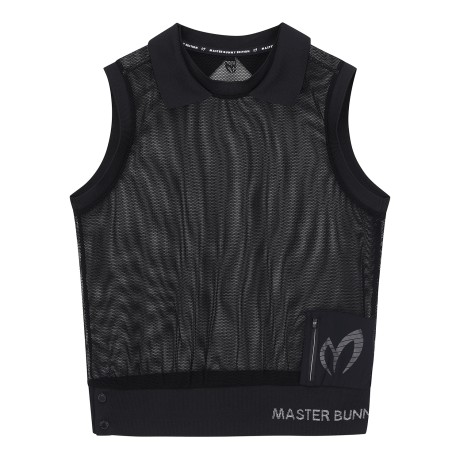 여성 미니 포켓 메쉬 슬리브리스 티셔츠