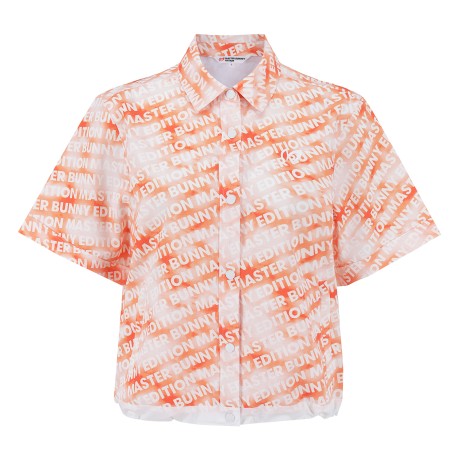 여성 패턴 시어서커 셔츠형 루즈핏 반팔 티셔츠