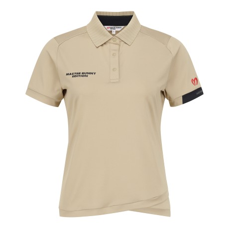 여성 언밸런스 패널 칼라 반팔 티셔츠