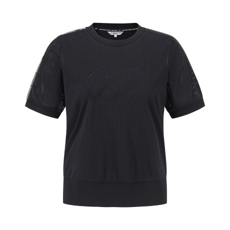 여성 심볼 자수 메쉬 반팔 티셔츠