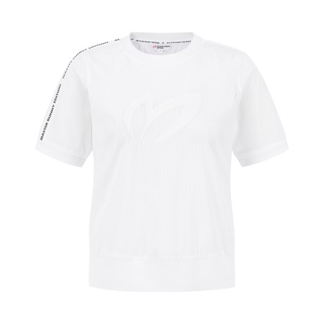 여성 심볼 자수 메쉬 반팔 티셔츠