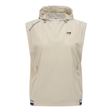 여성 미니후드 루즈핏 반집업 베스트