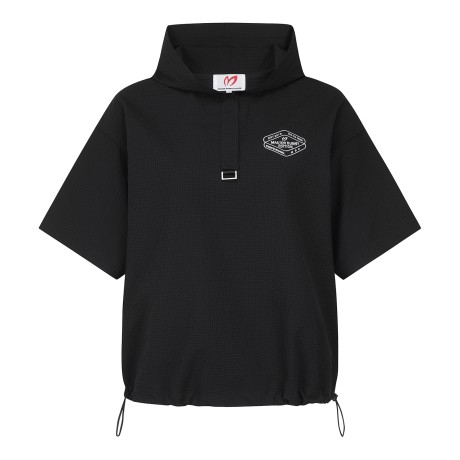 여성 시어서커 아노락 후드 티셔츠