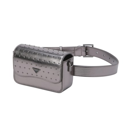 여성 페이크 레더 스터드 투웨이 벨트백