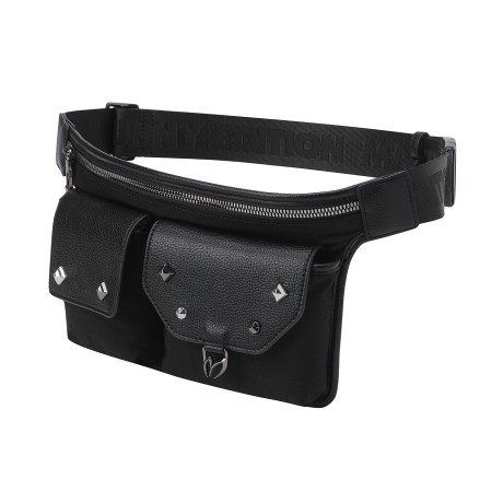 여성 스터드 플랩 포켓 미니 벨트백